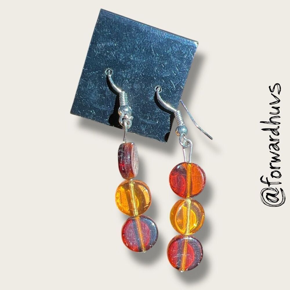 Bundle Sale 3 for $15 | Glass Bead Dangle Earrings – 1 3/4” - Picture 3 of 5